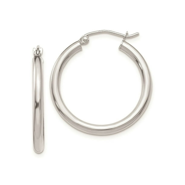 Finejewelers 14k White Gold 2.5mm Round Hoop Earrings Finejewelers 14k White Gold 2.5mm Round Hoop Earrings